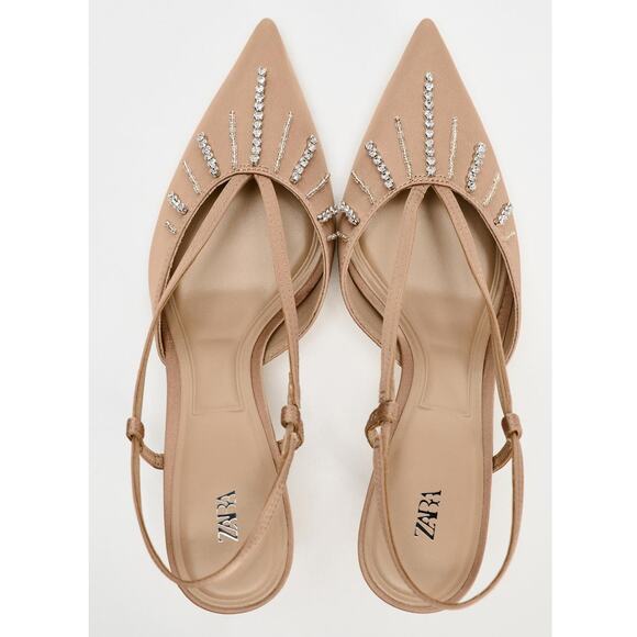 ZARA Embellished Slingback Heels NWT - Picture 16 of 16